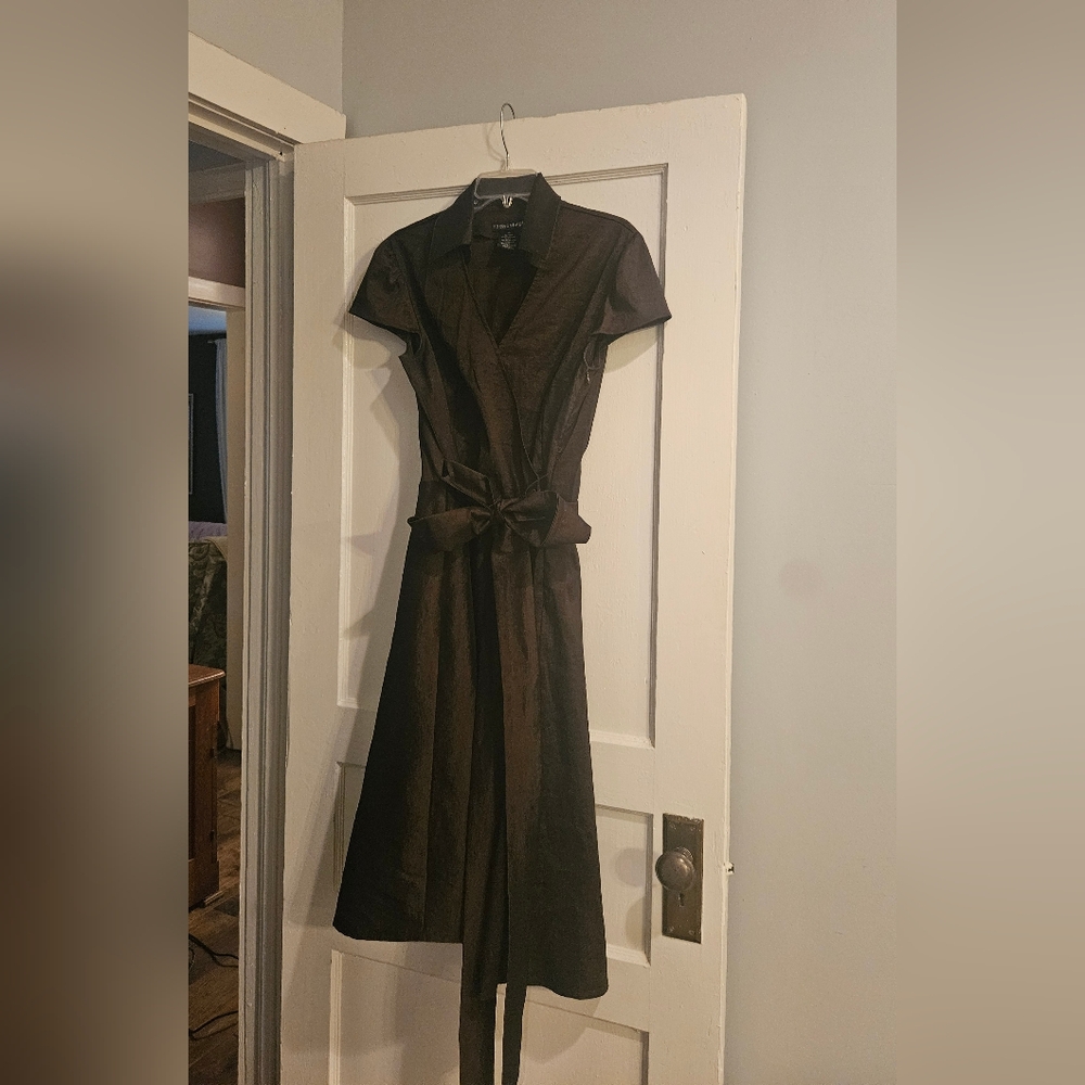 Brown Wrap Dress, Size 14